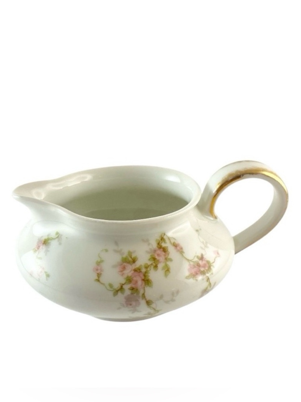 Theodore Haviland Limoges France Porcelain Creamer Pink Roses Garland Vintage